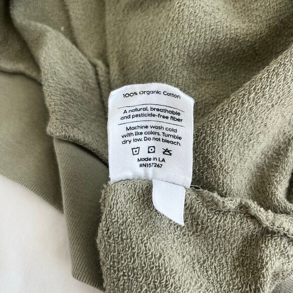 MATE The Label Organic Terry Full Zip Hoodie Sweatshirt Sage Green, Size Medium - Picture 13 of 14